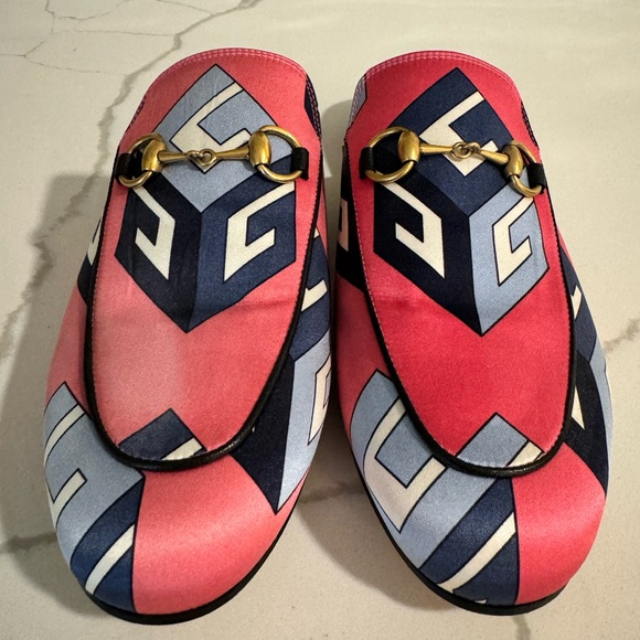 Gucci Princetown Women Wallpaper Cube Mule Slip Ons Size 37 - Worn Once - Picture 2 of 3